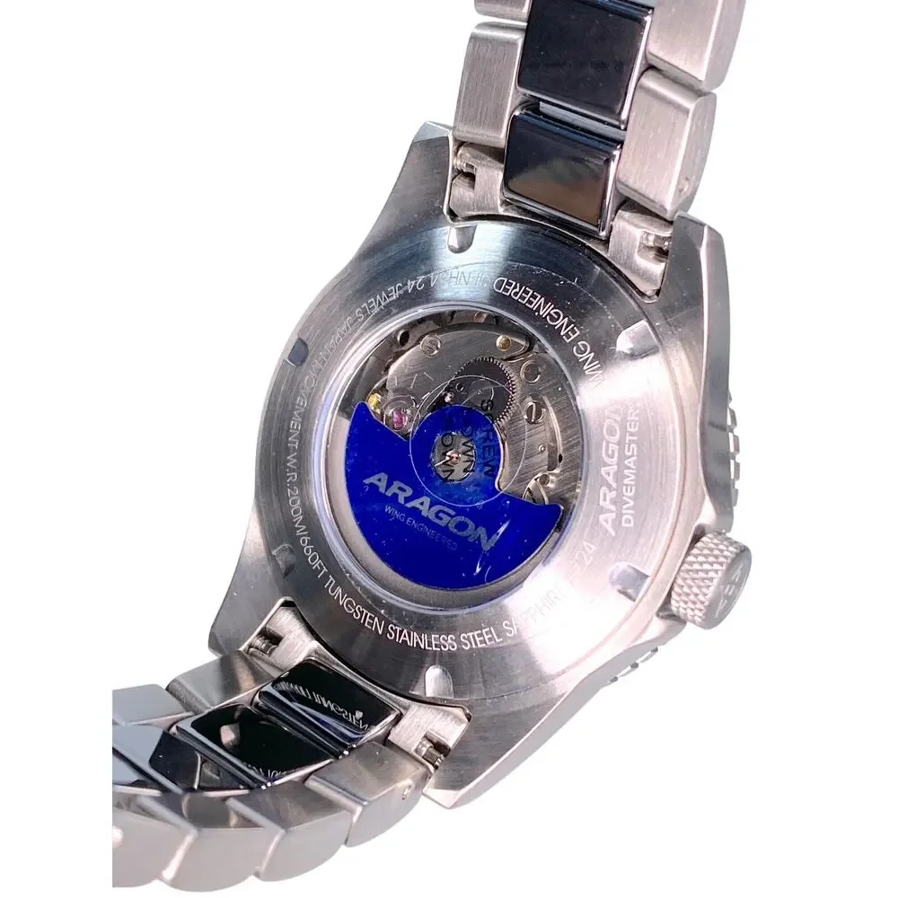 Aragon Divemaster GMT NH34 Automatic Watch Black Dial 40mm WR Travel Utility IOB